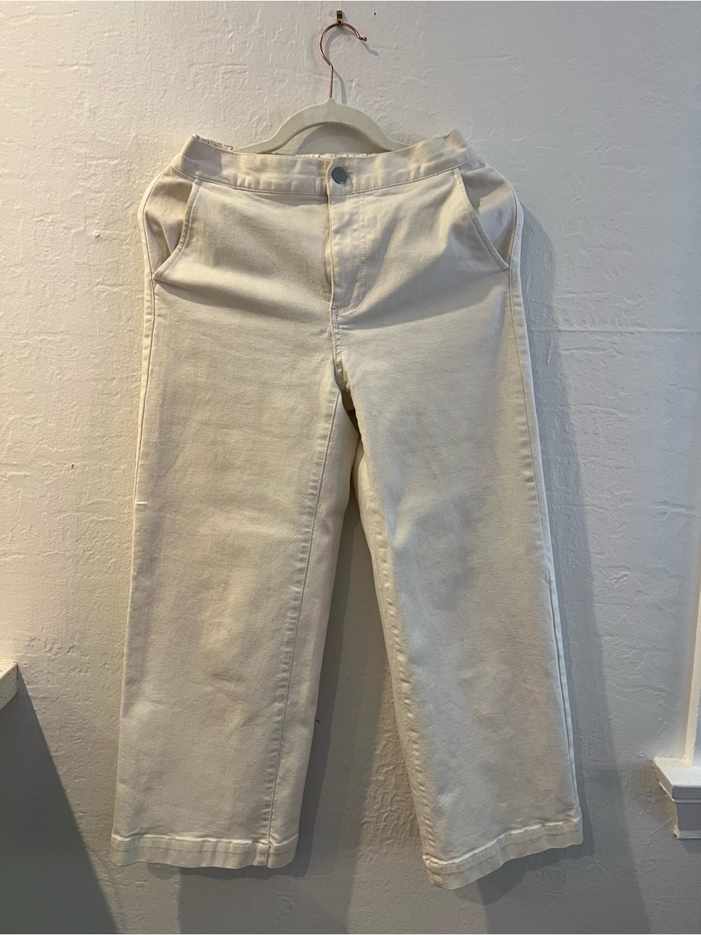 OAK + FORT Cream wide-Leg Jeans
